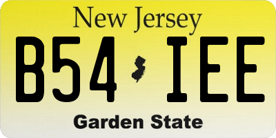NJ license plate B54IEE