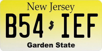 NJ license plate B54IEF
