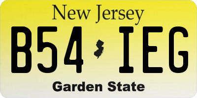NJ license plate B54IEG