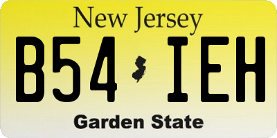 NJ license plate B54IEH