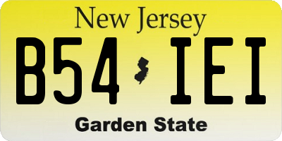 NJ license plate B54IEI