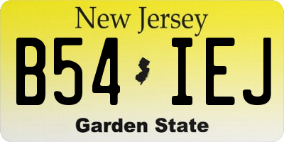 NJ license plate B54IEJ