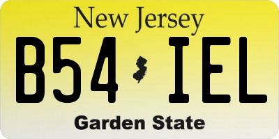 NJ license plate B54IEL