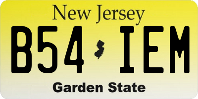 NJ license plate B54IEM