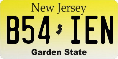 NJ license plate B54IEN