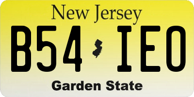 NJ license plate B54IEO