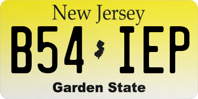 NJ license plate B54IEP