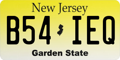 NJ license plate B54IEQ