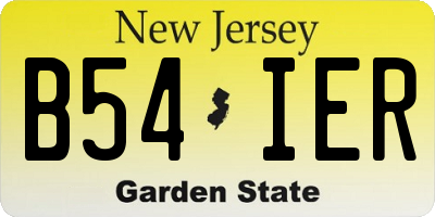 NJ license plate B54IER