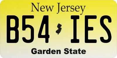 NJ license plate B54IES