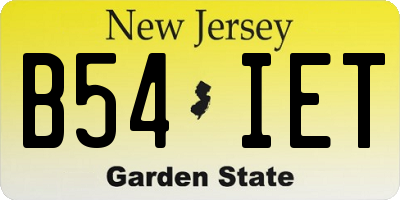 NJ license plate B54IET