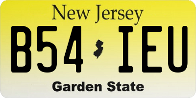 NJ license plate B54IEU