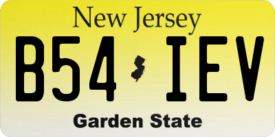 NJ license plate B54IEV