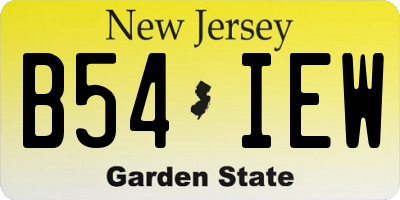 NJ license plate B54IEW