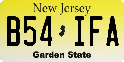 NJ license plate B54IFA