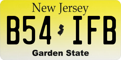 NJ license plate B54IFB