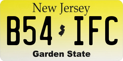 NJ license plate B54IFC