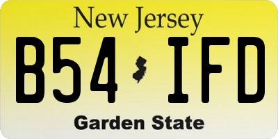 NJ license plate B54IFD