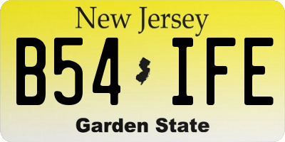 NJ license plate B54IFE