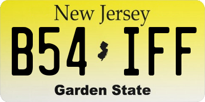 NJ license plate B54IFF