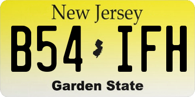 NJ license plate B54IFH