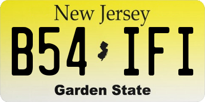 NJ license plate B54IFI
