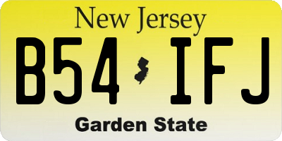 NJ license plate B54IFJ