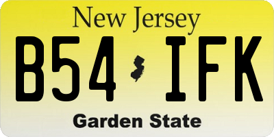 NJ license plate B54IFK