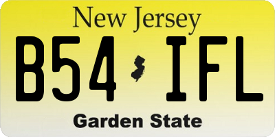 NJ license plate B54IFL