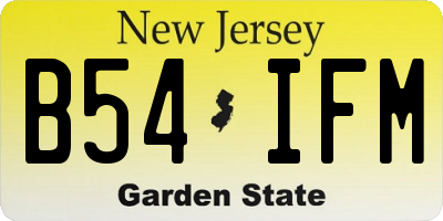 NJ license plate B54IFM