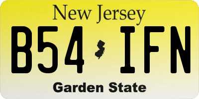 NJ license plate B54IFN