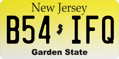 NJ license plate B54IFQ