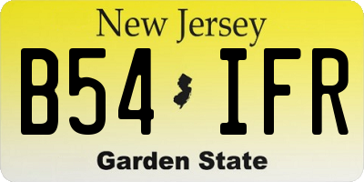 NJ license plate B54IFR