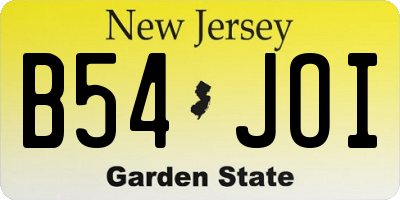NJ license plate B54JOI