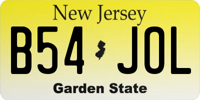 NJ license plate B54JOL