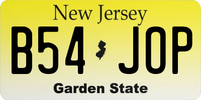 NJ license plate B54JOP