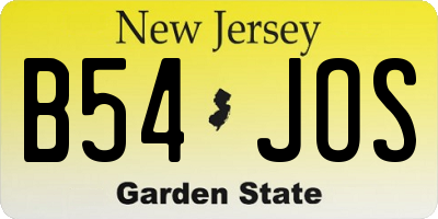 NJ license plate B54JOS
