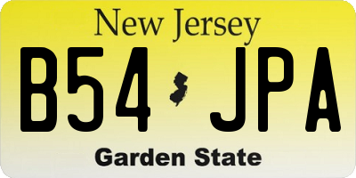 NJ license plate B54JPA