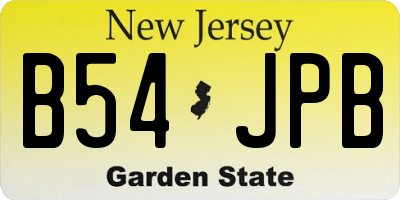 NJ license plate B54JPB