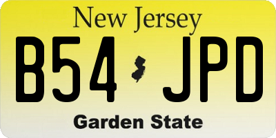 NJ license plate B54JPD
