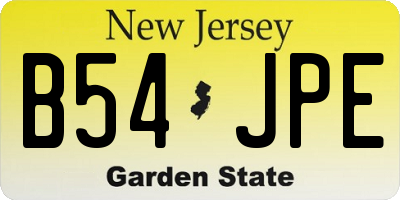 NJ license plate B54JPE
