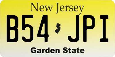 NJ license plate B54JPI