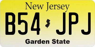NJ license plate B54JPJ