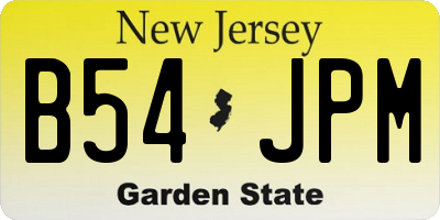 NJ license plate B54JPM