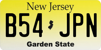 NJ license plate B54JPN