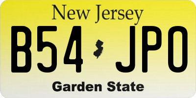 NJ license plate B54JPO