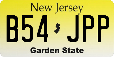 NJ license plate B54JPP