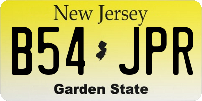 NJ license plate B54JPR