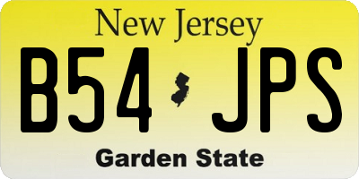 NJ license plate B54JPS