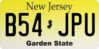 NJ license plate B54JPU
